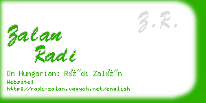 zalan radi business card